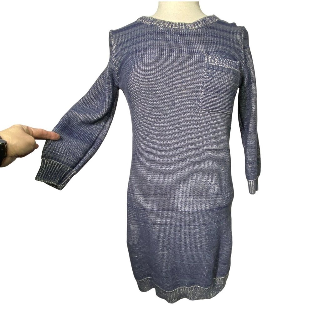 Madewell Wallace sweater dress chunky knit, above knee, navy blue Women Small